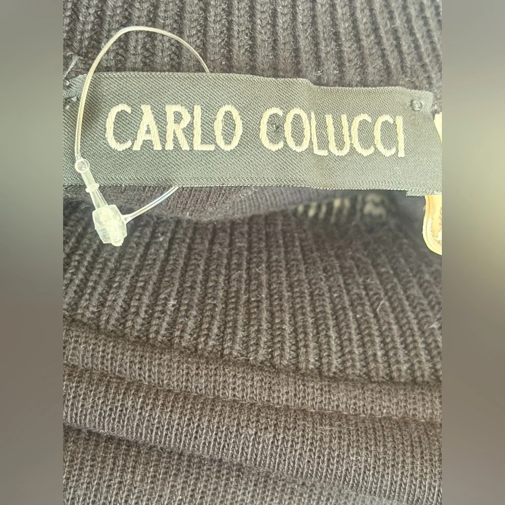 Carlo Colucci Men's Black Crewneck Sweater